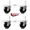 Service Caster 4 Inch Phenolic Swivel 10mm Threaded Stem Caster Set with Total Lock Brake SCC-TSTTL20S414-PHR-M1015-4 - alternate 4